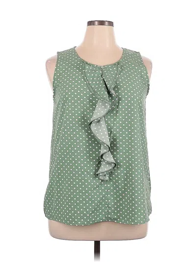 Pre-owned Suzanne Betro Sleeveless Blouse In Green