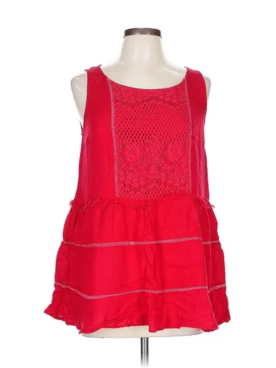 Pre-owned Suzanne Betro Sleeveless Blouse In Red