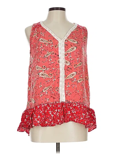 Pre-owned Suzanne Betro Sleeveless Blouse In Red