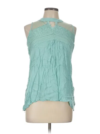 Pre-owned Suzanne Betro Sleeveless Blouse In Teal
