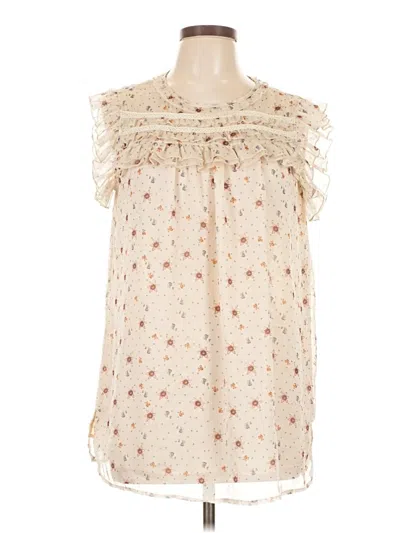 Pre-owned Suzanne Betro Sleeveless Blouse In White