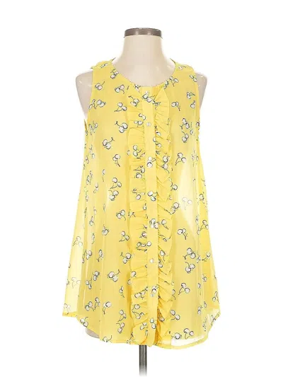 Pre-owned Suzanne Betro Sleeveless Blouse In Yellow