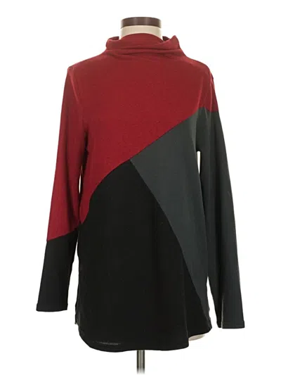 Pre-owned Suzanne Betro Turtleneck Sweater In Burgundy