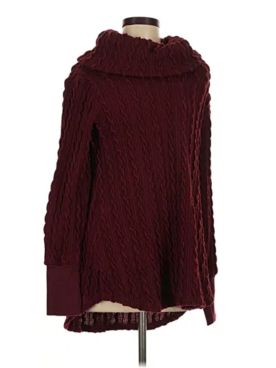Pre-owned Suzanne Betro Turtleneck Sweater In Burgundy