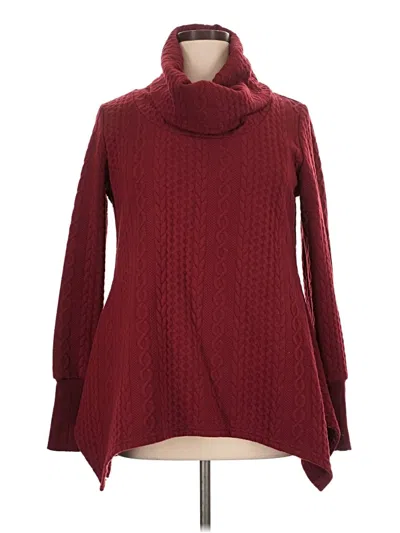Pre-owned Suzanne Betro Turtleneck Sweater In Burgundy