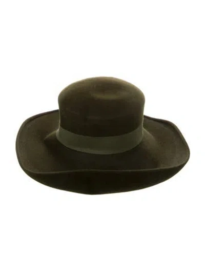 Pre-owned Suzanne Felt Sun Hat In Green