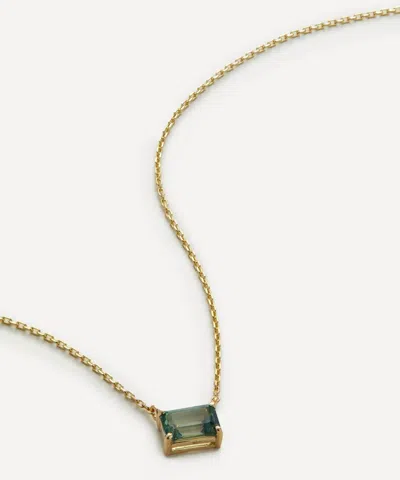Suzanne Kalan 14ct Gold Amalfi Emerald Cut Green Envy Topaz Pendant Necklace