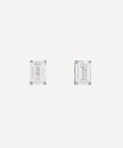 Suzanne Kalan 14ct Gold Amalfi Emerald Cut Peridot Stud Earrings