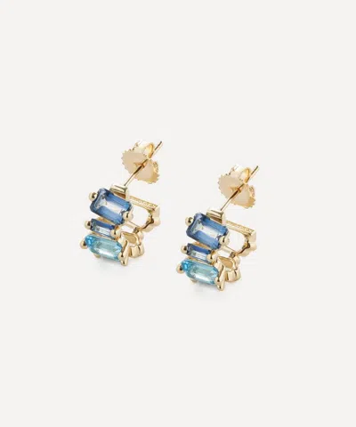Suzanne Kalan 14ct Gold Ann Blue Ombre Mini Hoop Earrings