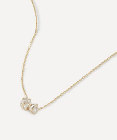 Suzanne Kalan 14ct Gold Cierra Duo White Topaz Pendant Necklace