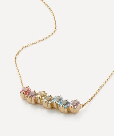 Suzanne Kalan 14ct Gold Cierra Pastel Bar Pendant Necklace