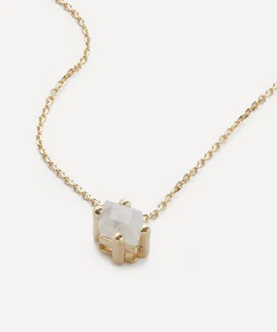 Suzanne Kalan 14ct Gold Diamond Cut Rainbow Moonstone Pendant Necklace