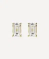 Suzanne Kalan 14ct Gold Emerald Cut White Topaz Stud Earrings