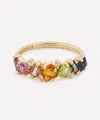 Suzanne Kalan 14ct Gold Fireworks Green Mix Diamond Half Band Ring