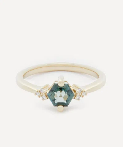 Suzanne Kalan 14ct Gold Green Envy Topaz Diamond Ring