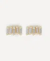 Suzanne Kalan 14ct Gold Micro Classic Diamond Bar Stud Earrings In Multi