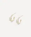 Suzanne Kalan 14ct Gold Micro Mixed Classic Diamond Mini Hoops Earrings In Silver