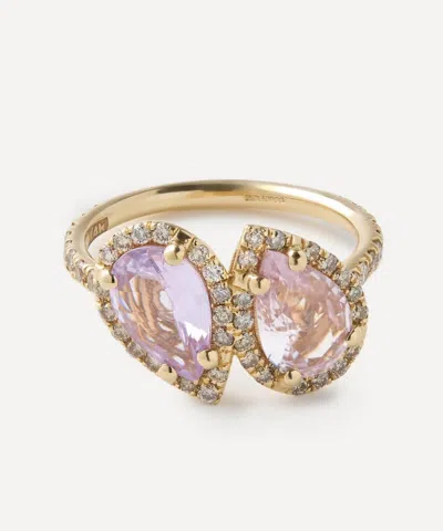 Suzanne Kalan 14ct Gold One-of-a-kind Purple Sapphire Toi Et Moi Ring