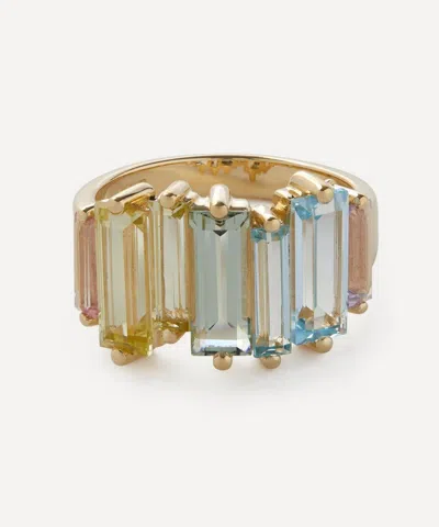 Suzanne Kalan 14ct Gold Pastel Baguette Mix Band Ring