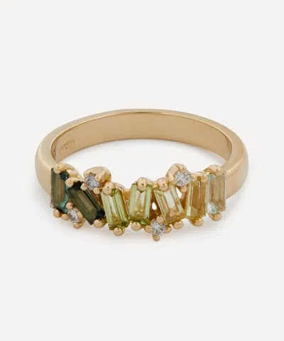 Suzanne Kalan 14ct Gold Rainbow Mix Diamond Band Ring