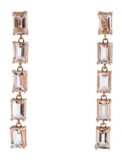 Pre-owned Suzanne Kalan 14k 5.86ctw Topaz Drop Earrings In Multicolor