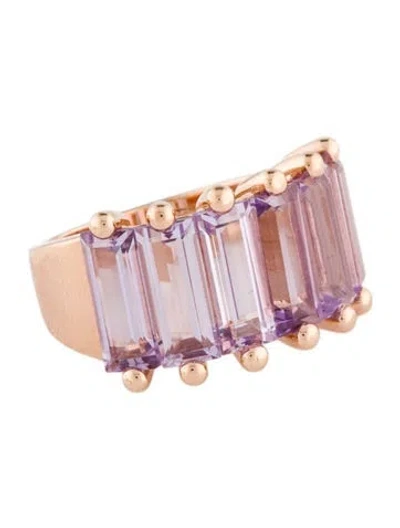 Pre-owned Suzanne Kalan 14k Amethyst Amalfi Rose De France Half Band In Multi