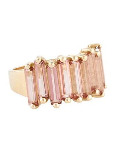 Pre-owned Suzanne Kalan 14k Coated Topaz Amalfi Stacker Half Band In Multi