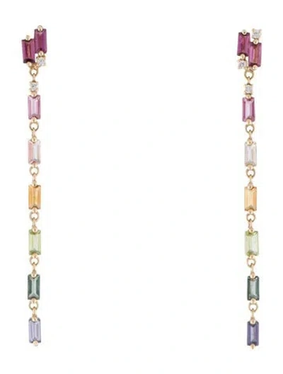 Pre-owned Suzanne Kalan 14k Multi-stone Amalfi Rainbow Drop Earrings