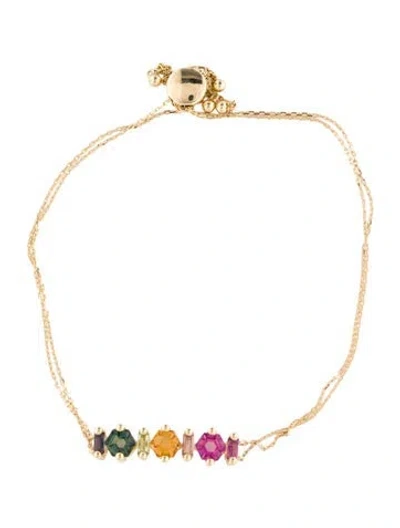 Pre-owned Suzanne Kalan 14k Multistone Link Bracelet, 8.75"