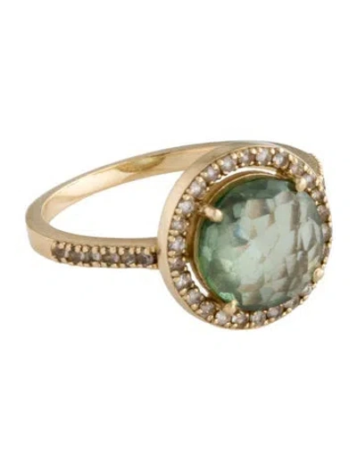 Pre-owned Suzanne Kalan 14k Sapphire & Coated Topaz Cocktail Ring In Multi