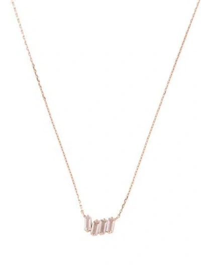 Pre-owned Suzanne Kalan 14k Topaz Amalfi Mini Bar Pendant Necklace, 18" In Multi