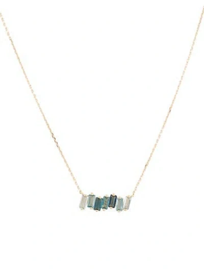 Pre-owned Suzanne Kalan 14k Topaz Amalfi Pendant Necklace, 18" In Multi
