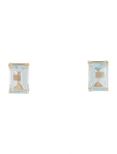Pre-owned Suzanne Kalan 14k Topaz Stud Earrings In Multicolor