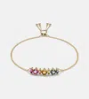 Suzanne Kalan 14kt Gold Adjustable Chain Bracelet With Gemstones In Ruby/yg
