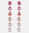 Suzanne Kalan 14kt Rose Gold Drop Earrings With Topaz In Gold
