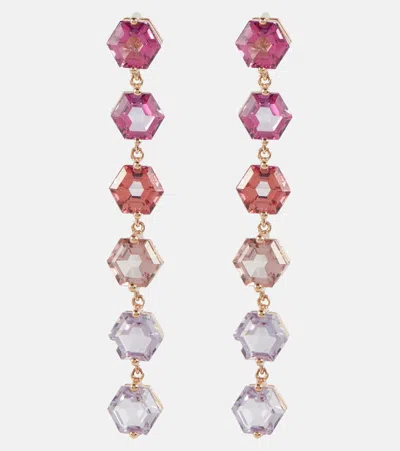 Suzanne Kalan 14kt Rose Gold Drop Earrings With Topaz