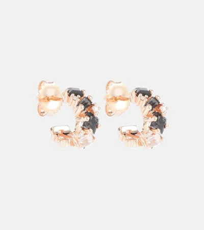 Suzanne Kalan 14kt Rose Gold Earrings With Gemstones And Diamonds