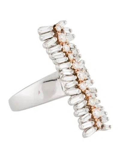 Pre-owned Suzanne Kalan 18k 1.48ctw Diamond Cocktail Ring In Multi