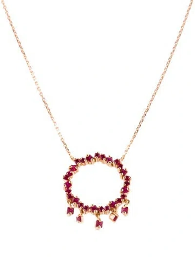 Pre-owned Suzanne Kalan 18k 1.83ctw Ruby Pendant Necklace, 18" In Multi