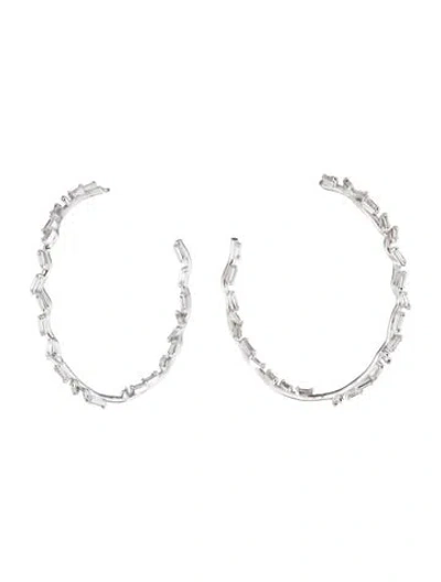 Pre-owned Suzanne Kalan 18k 2.65ctw Diamond Classic Hoop In Multi