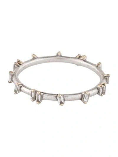 Pre-owned Suzanne Kalan 18k Diamond Barbed Wire Band Ring In Multi