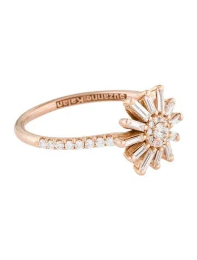 Pre-owned Suzanne Kalan 18k Diamond Bold Flower Cocktail Ring In Multi