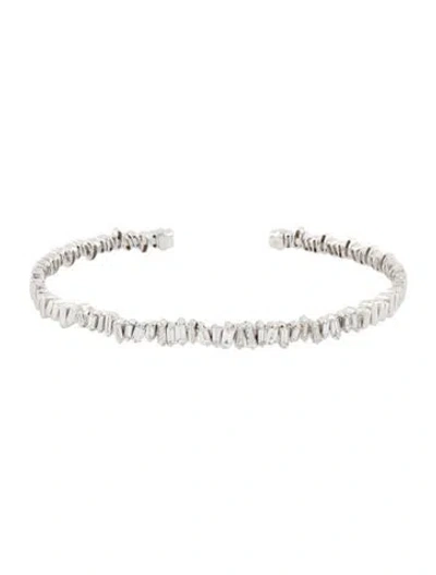 Pre-owned Suzanne Kalan 18k Diamond Classic Bangle, 6.75" In Multi