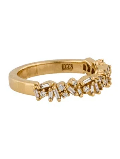 Pre-owned Suzanne Kalan 18k Diamond Classic Icon Band Ring In Multi