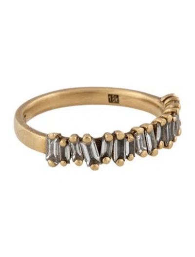 Pre-owned Suzanne Kalan 18k Diamond Classic Stacker Band In Multicolor