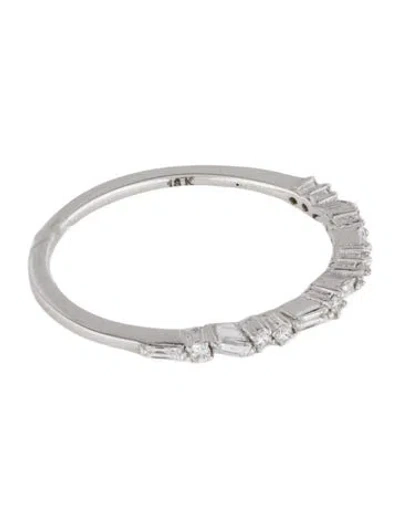 Pre-owned Suzanne Kalan 18k Diamond Classic Thin Mix Half Band In Multi