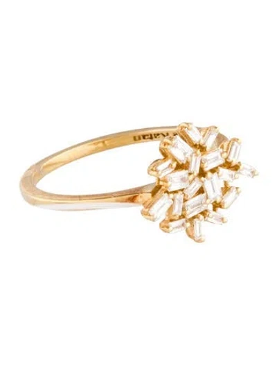 Pre-owned Suzanne Kalan 18k Diamond Cluster Cocktail Ring In Multi