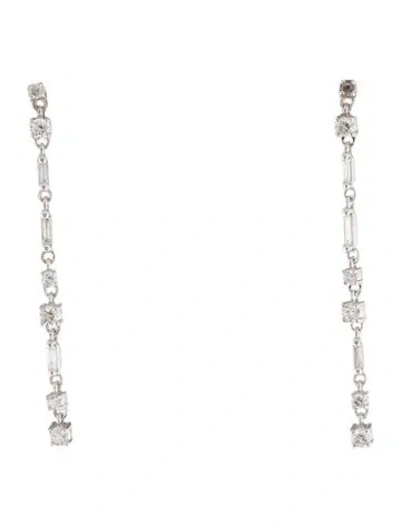 Pre-owned Suzanne Kalan 18k Diamond Drop Earrings In Multi