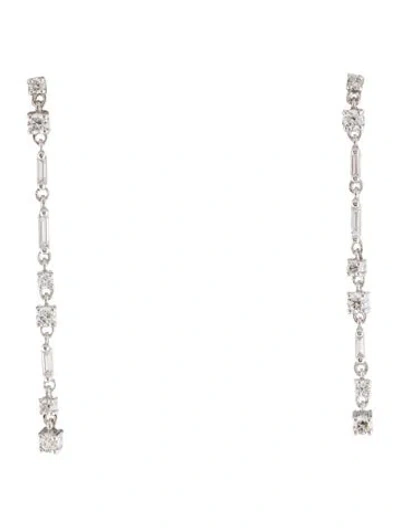Pre-owned Suzanne Kalan 18k Diamond Drop Earrings In Multi