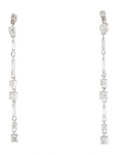 Pre-owned Suzanne Kalan 18k Diamond Drop Earrings In Multi